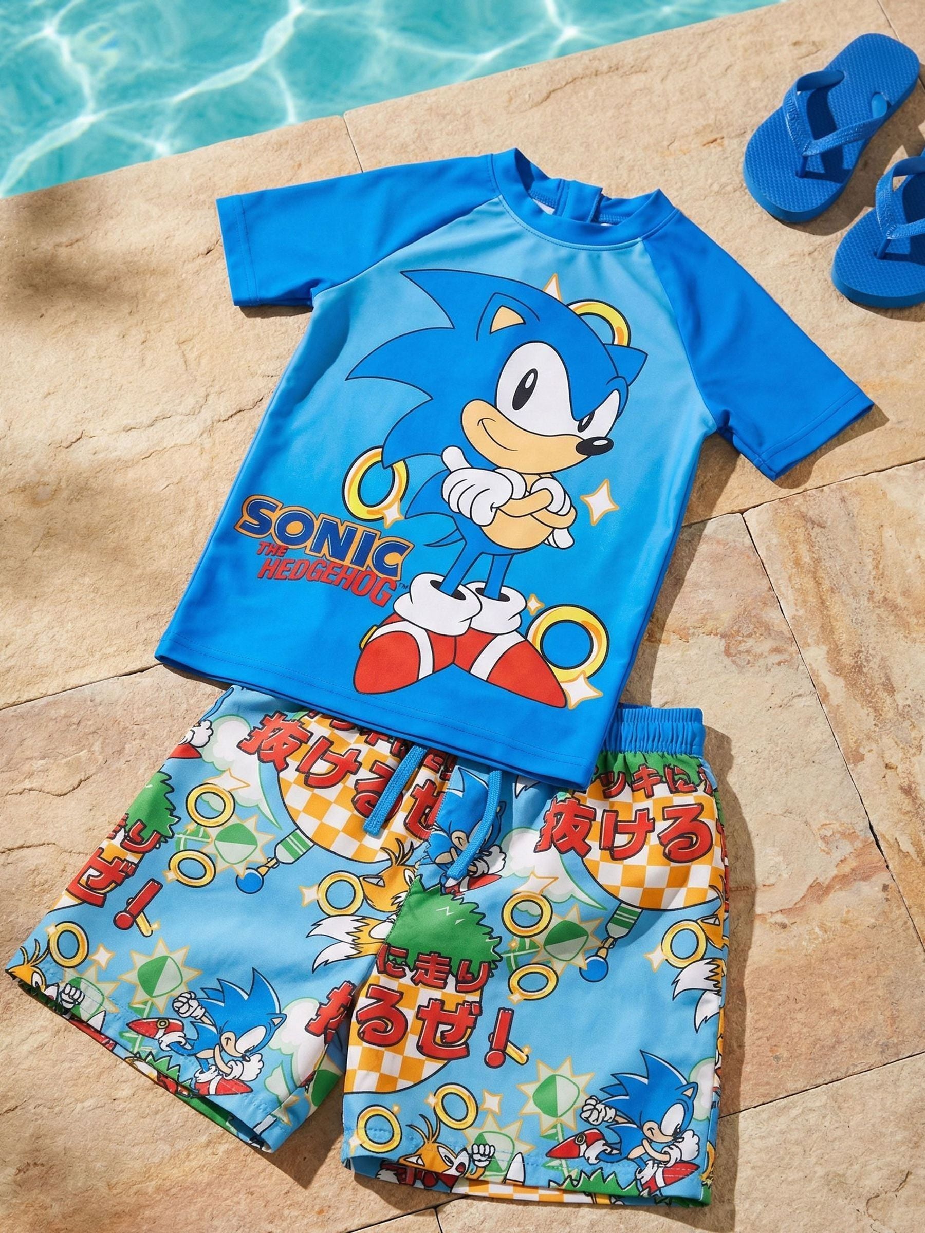 Dsiney Kidz - Vanilla Underground Blue Sonic the Hedgehog Swim Set 2 Piece image 3