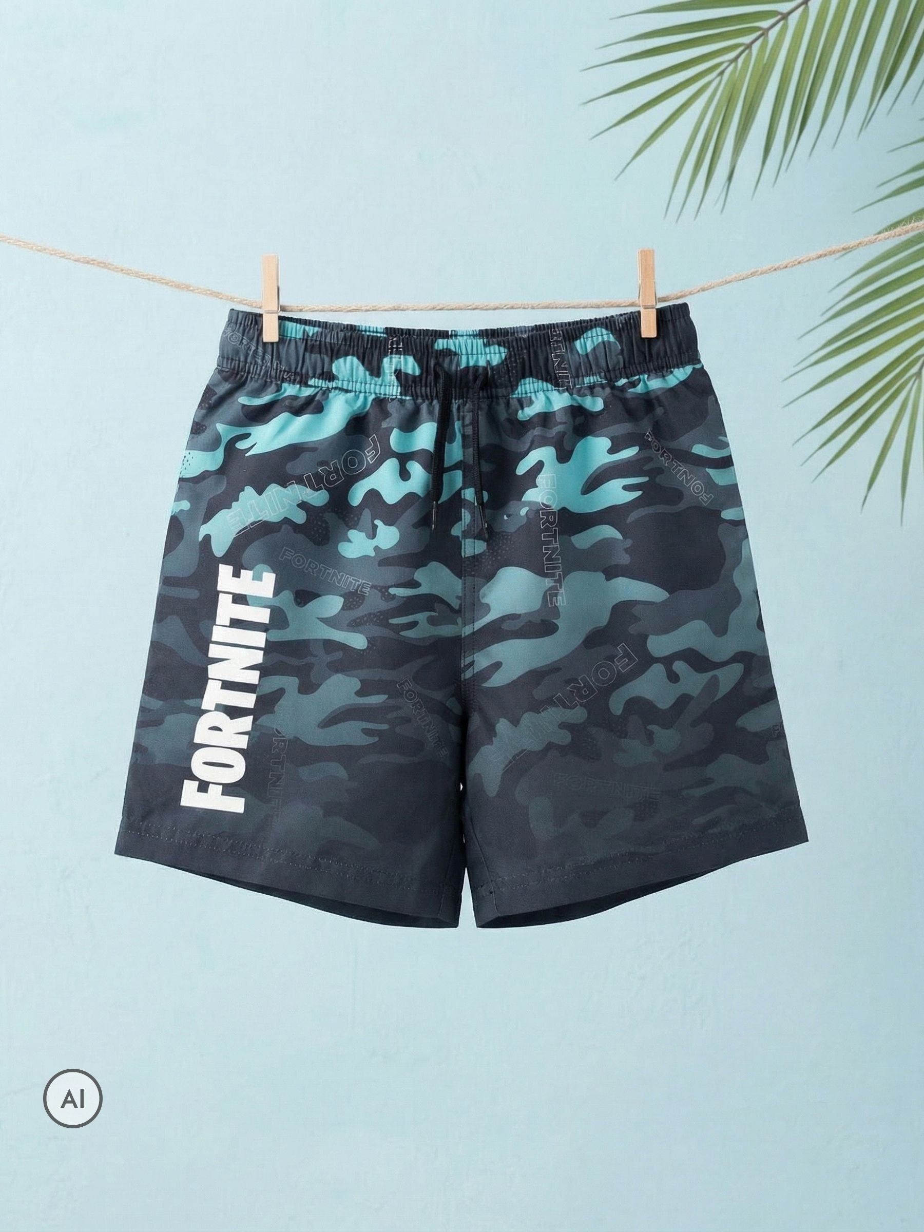 Dsiney Kidz - Vanilla Underground Blue Fortnite Swim Shorts image 2