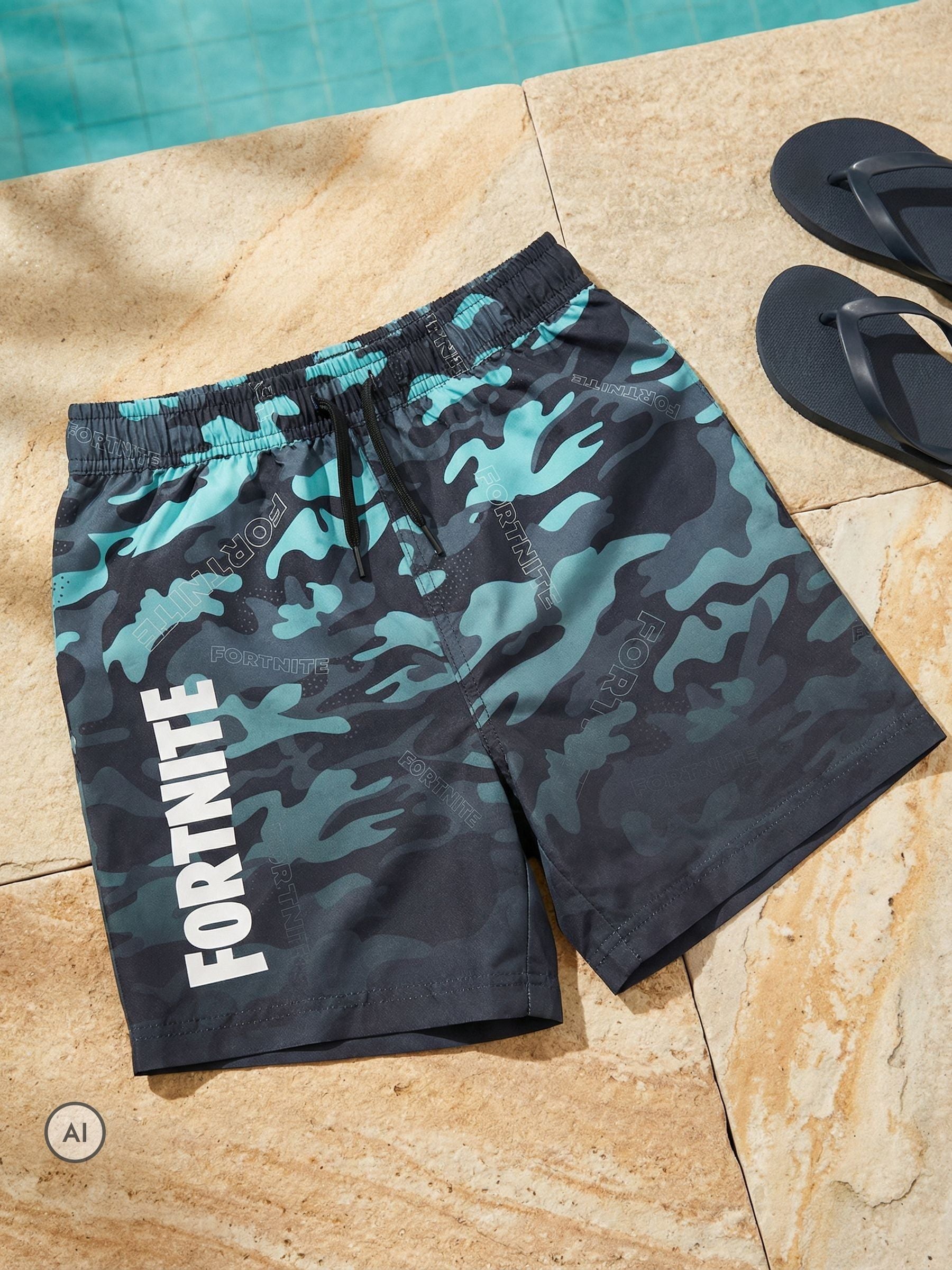 Dsiney Kidz - Vanilla Underground Blue Fortnite Swim Shorts image 3