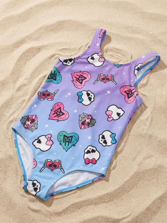 Dsiney Kidz - Vanilla Underground Purple Monster High One Piece Swimming Costume image 2