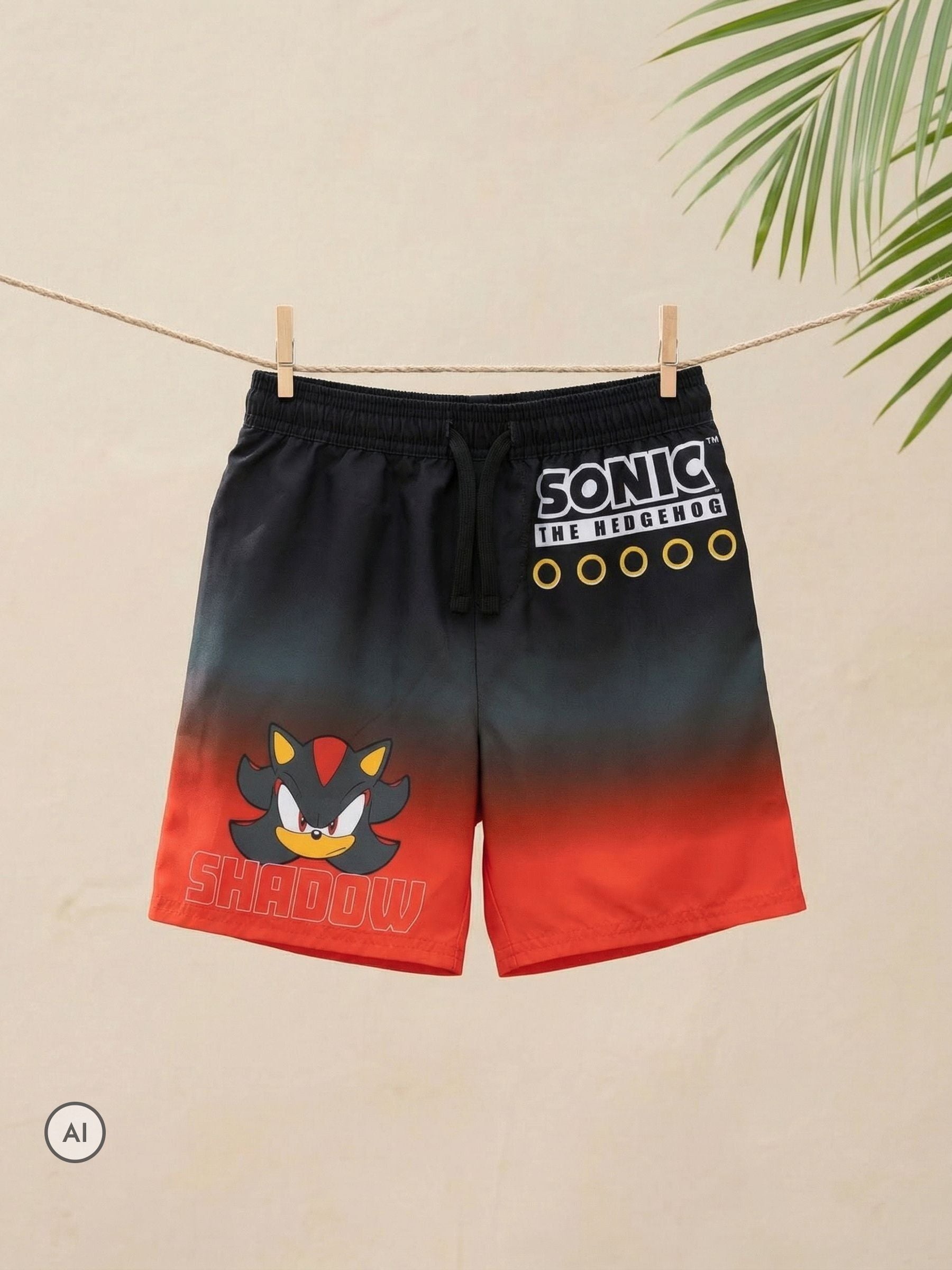 Dsiney Kidz - Vanilla Underground Red Sonic the Hedgehog Shadow Swim Shorts image 3