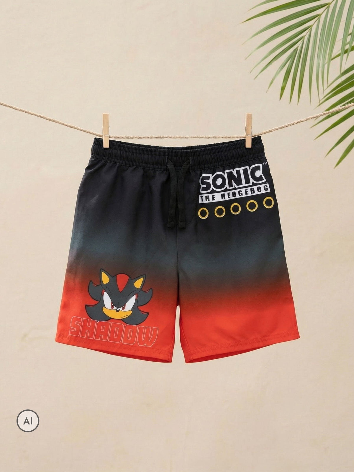 Dsiney Kidz - Vanilla Underground Red Sonic the Hedgehog Shadow Swim Shorts image 3
