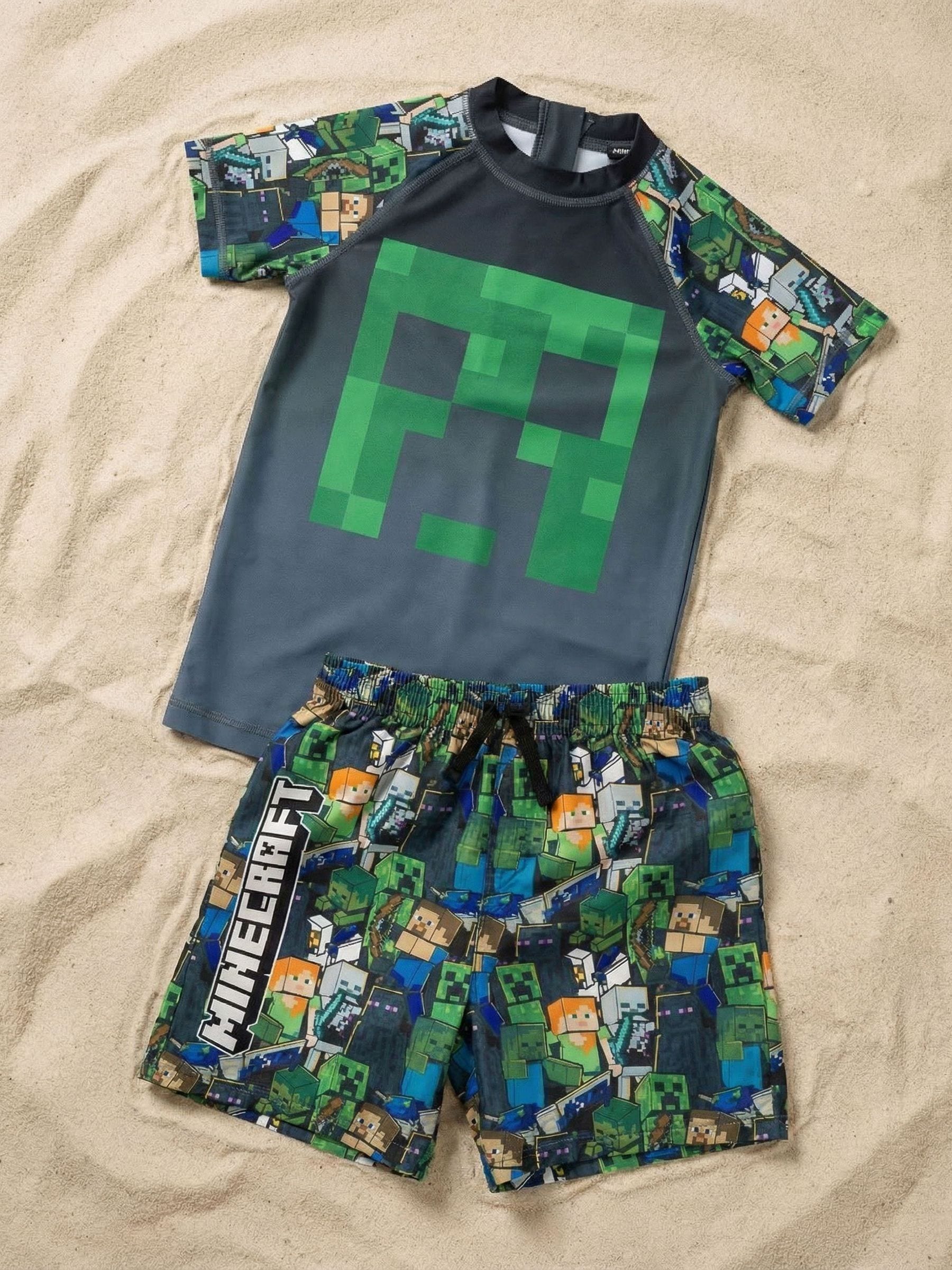 Dsiney Kidz - Vanilla Underground Green Minecraft Swim Sunsafe Suit image 2