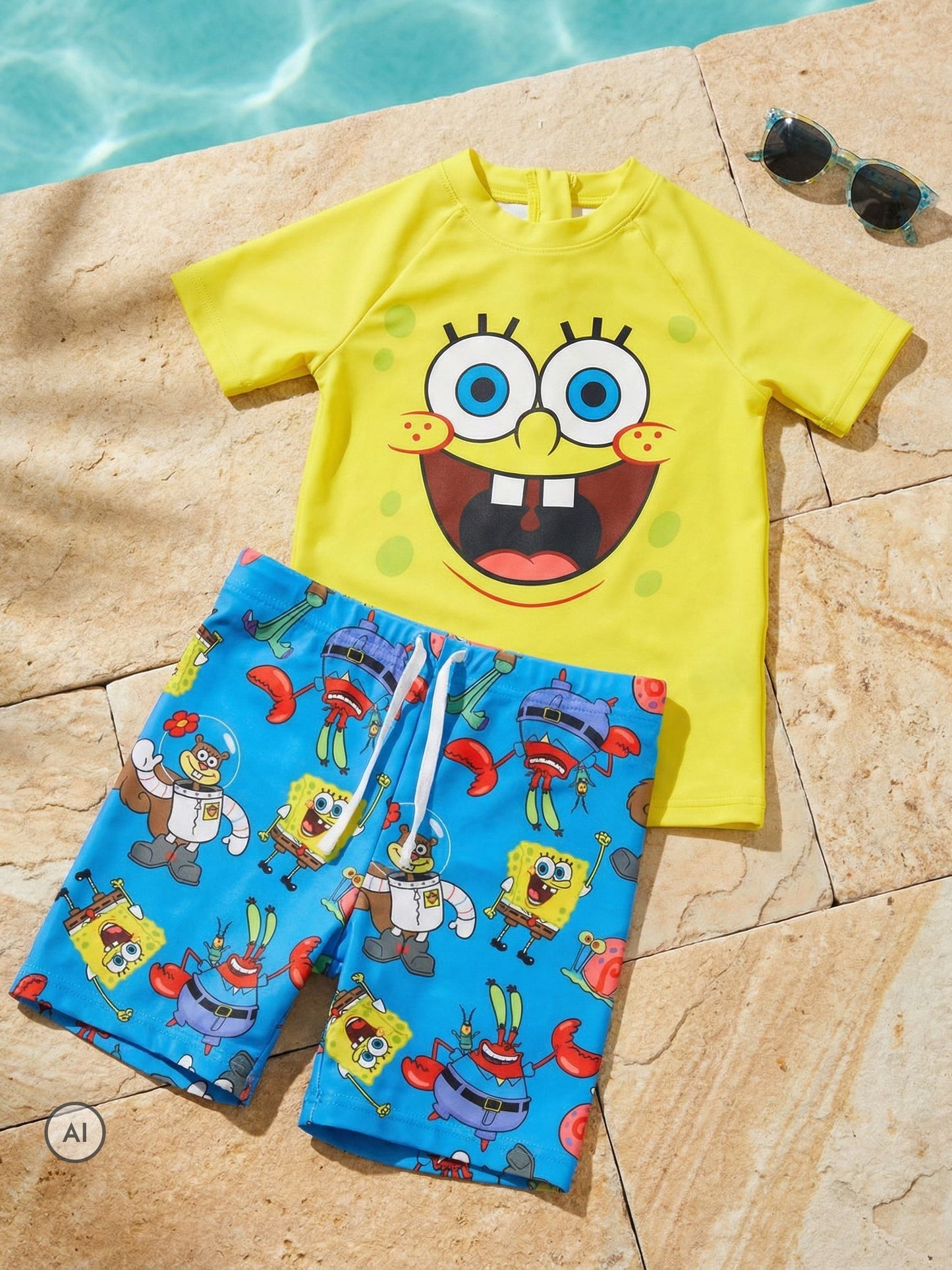 Dsiney Kidz - Vanilla Underground Yellow Sponge Bob Square Sunsafe Suit image 1