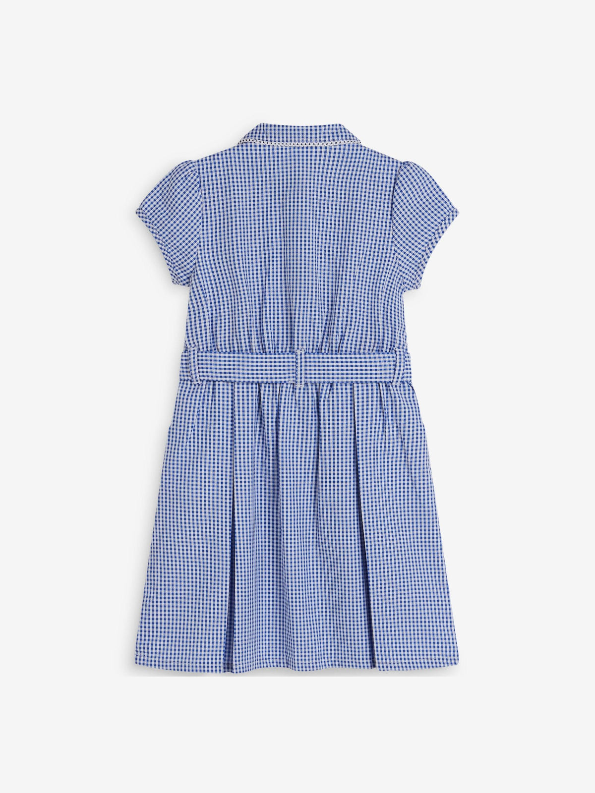 Dsiney Kidz - Mid Blue Gingham Cotton Rich Belted School Dress with Scrunchie (3-14yrs) image 7