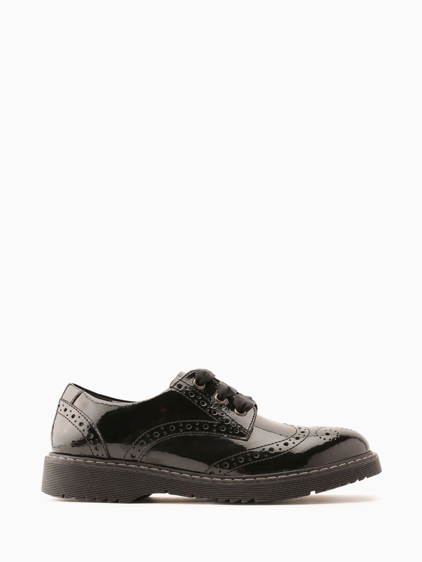 Start Rite Black Patent Standard Fit Leather Impulsive Chunky Brogue Lace Up Stitch Down School Shoes image 4