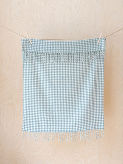 TBCo Sage Gingham Lambswool Baby Blanket - image 1