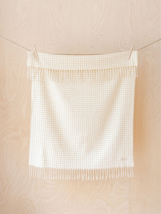 TBCo Oatmeal Gingham Lambswool Baby Blanket - image 1