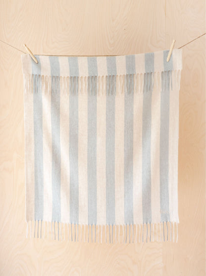 TBCo Oatmeal & Grey Stripe Lambswool Baby Blanket - image 1