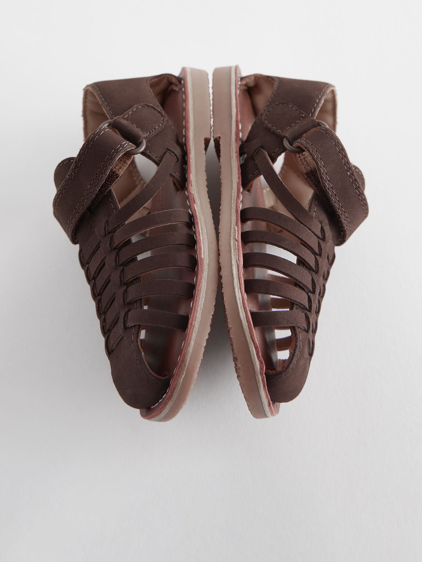 Chocolate Brown Leather Closed Toe Sandals
