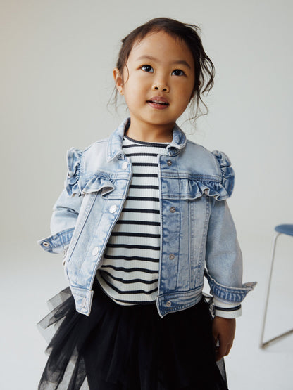 Dsiney Kidz - Mid Blue Denim Frill Jacket (3mths-7yrs) image 1