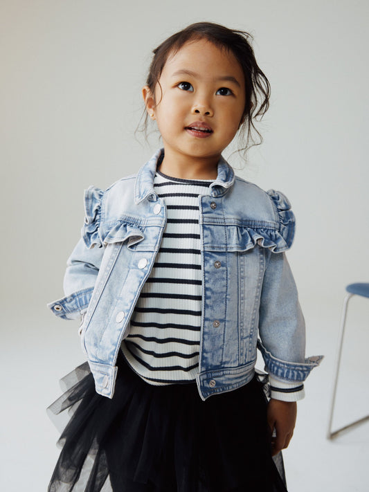 Dsiney Kidz - Mid Blue Denim Frill Jacket (3mths-7yrs) image 1