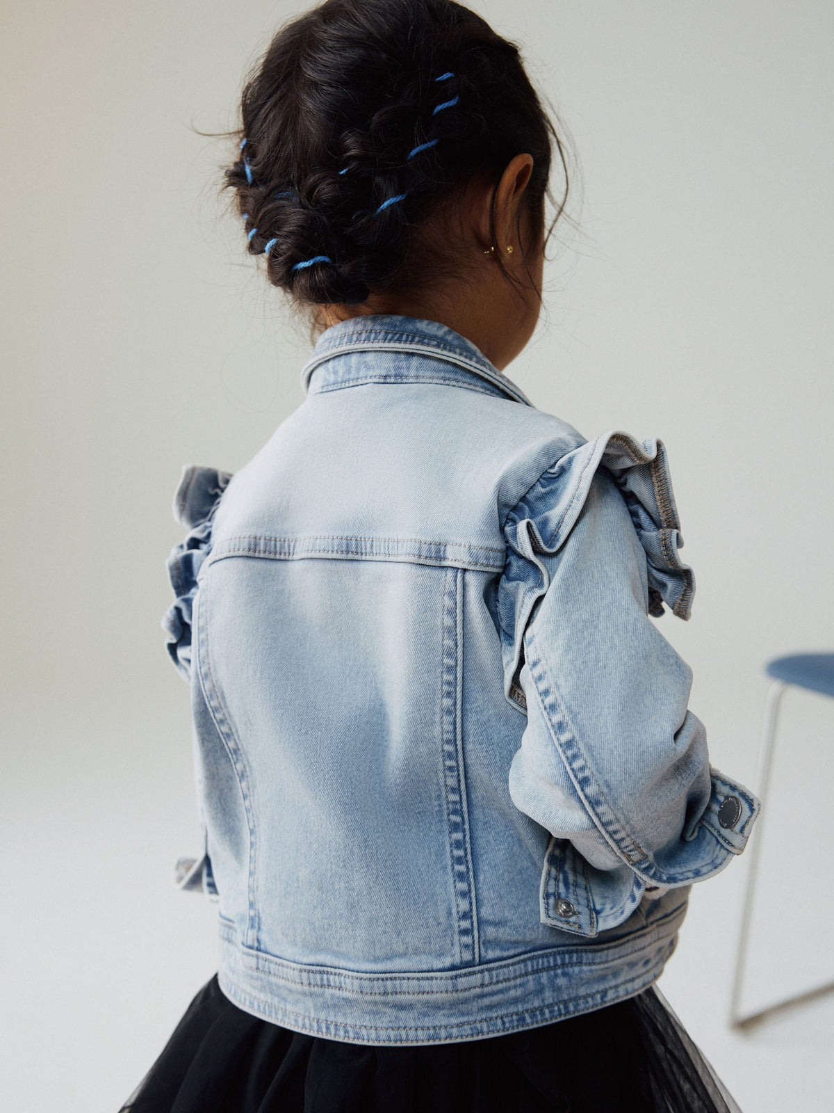 Dsiney Kidz - Mid Blue Denim Frill Jacket (3mths-7yrs) image 4