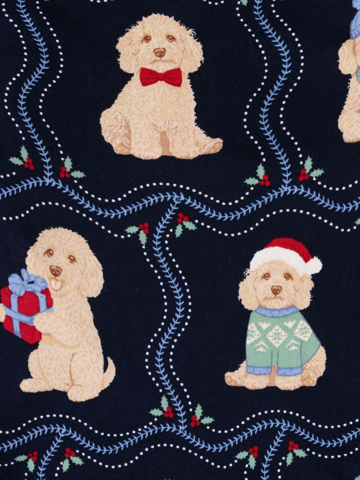 Chelsea Peers Blue Baby Christmas Chip the Cockapoo Portraits Print Sleepsuit - image 3