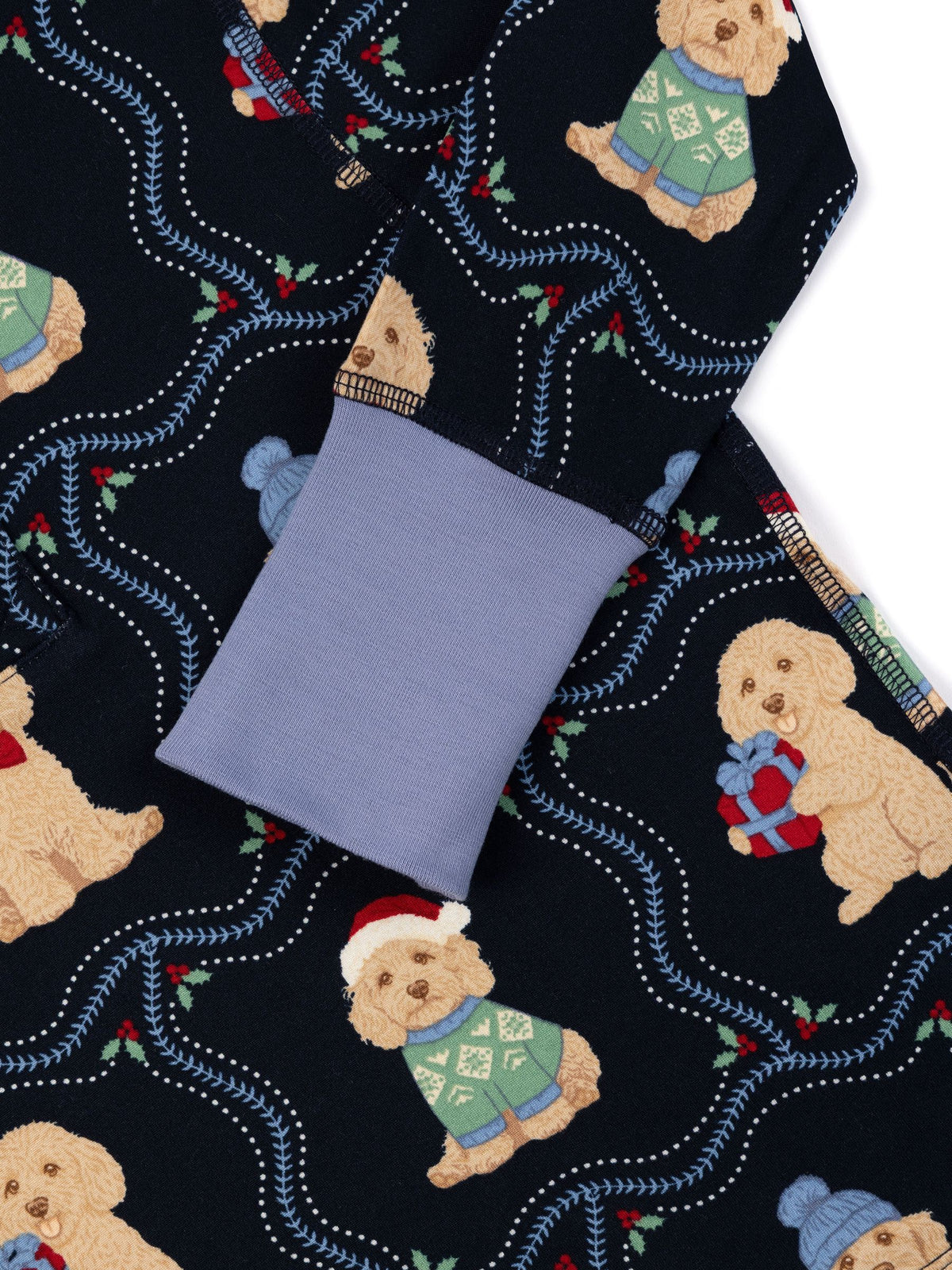 Chelsea Peers Blue Kids Christmas Chip the Cockapoo Portraits Print Long Pyjamas Set - image 7