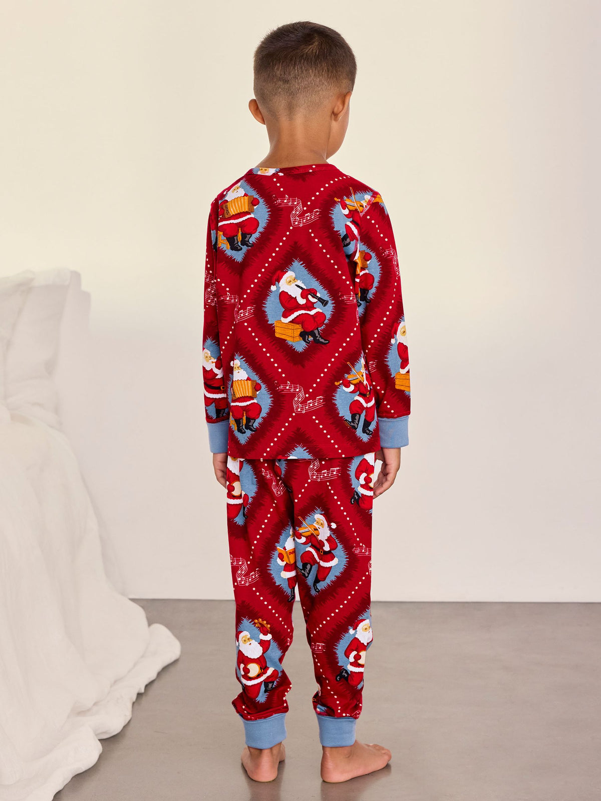 Chelsea Peers Red Kids Cotton Christmas Santa Songbook Print Long Pyjamas Set - image 3