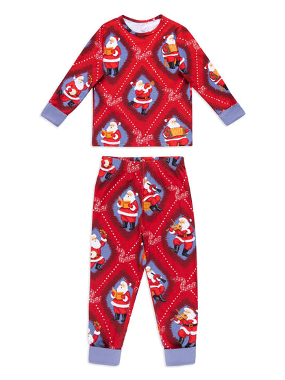 Chelsea Peers Red Kids Cotton Christmas Santa Songbook Print Long Pyjamas Set - image 8