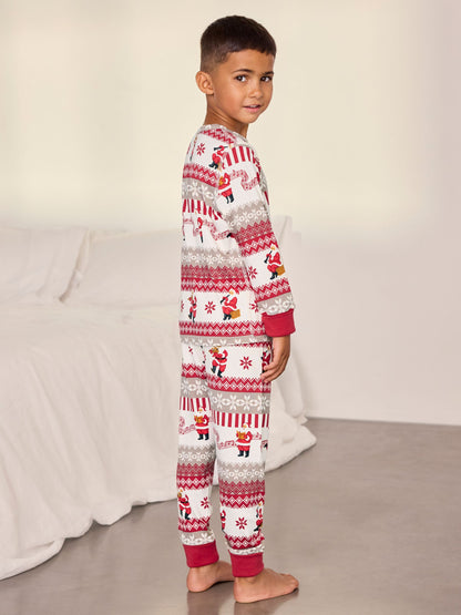 Chelsea Peers Natural Kids Musical Santa Fairisle Print Long Pyjamas Set - image 3