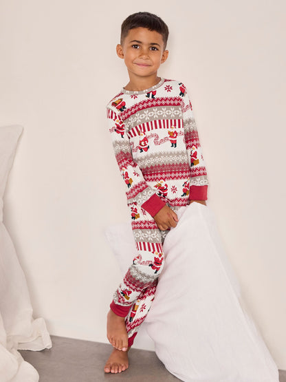 Chelsea Peers Natural Kids Musical Santa Fairisle Print Long Pyjamas Set - image 6