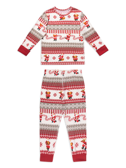 Chelsea Peers Natural Kids Musical Santa Fairisle Print Long Pyjamas Set - image 8