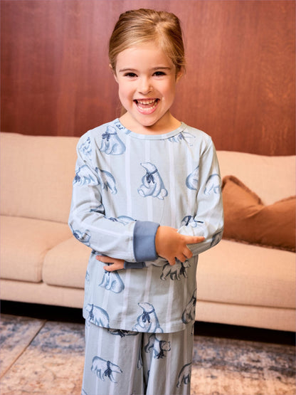 Chelsea Peers White Kids Cotton Polar Bear Stripe Print Long Pyjamas Set - image 4