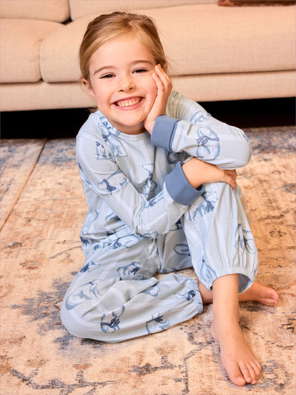 Chelsea Peers White Kids Cotton Polar Bear Stripe Print Long Pyjamas Set - image 5