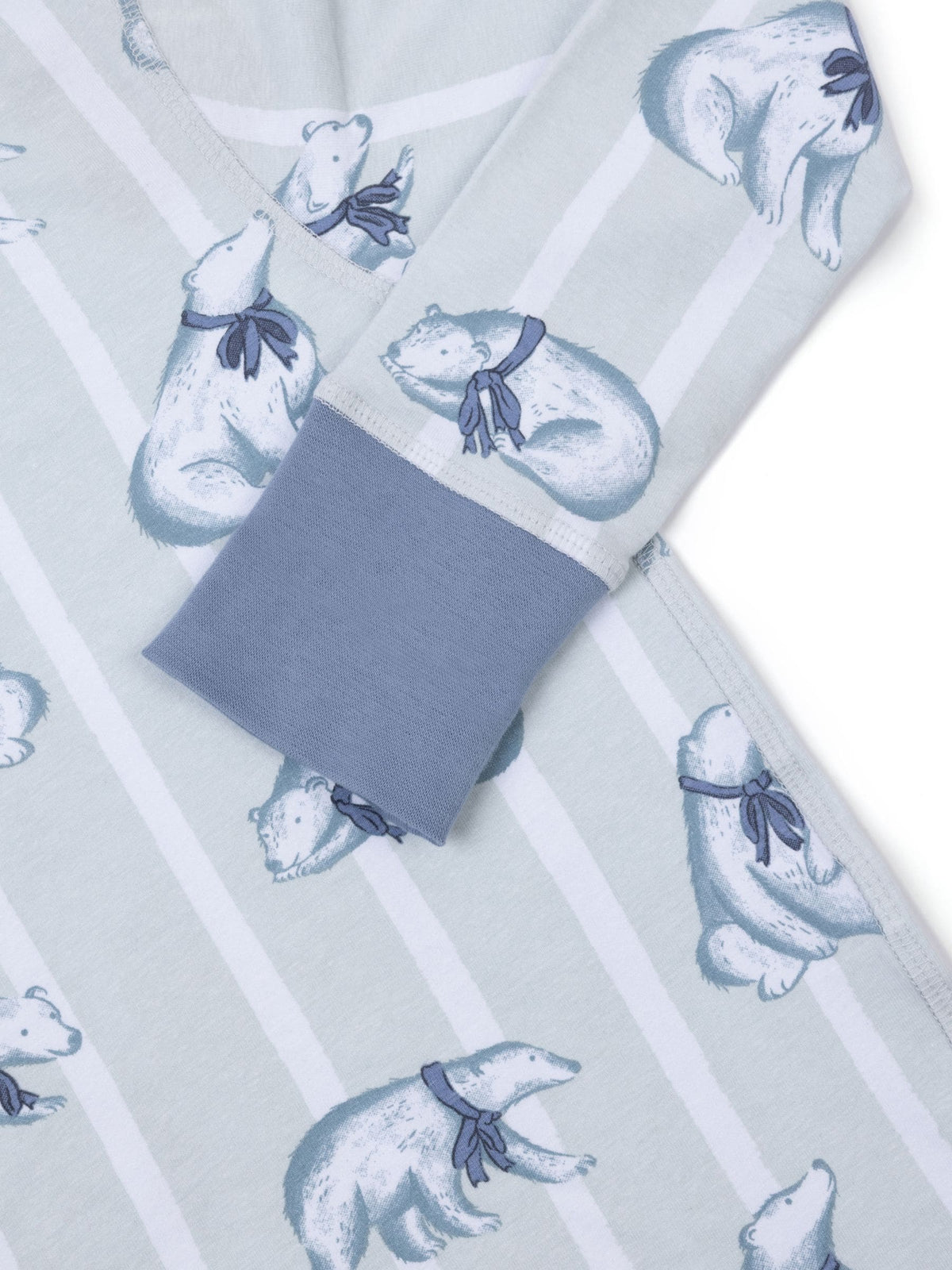 Chelsea Peers White Kids Cotton Polar Bear Stripe Print Long Pyjamas Set - image 8