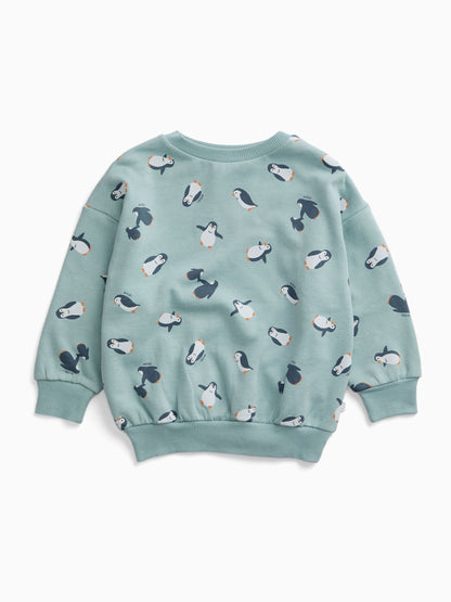 Dsiney Kidz - MORI Blue Blue Penguin Print Sweatshirt image 1
