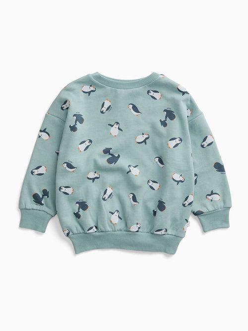 Dsiney Kidz - MORI Blue Blue Penguin Print Sweatshirt image 1