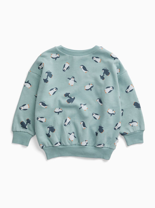 Dsiney Kidz - MORI Blue Blue Penguin Print Sweatshirt image 1