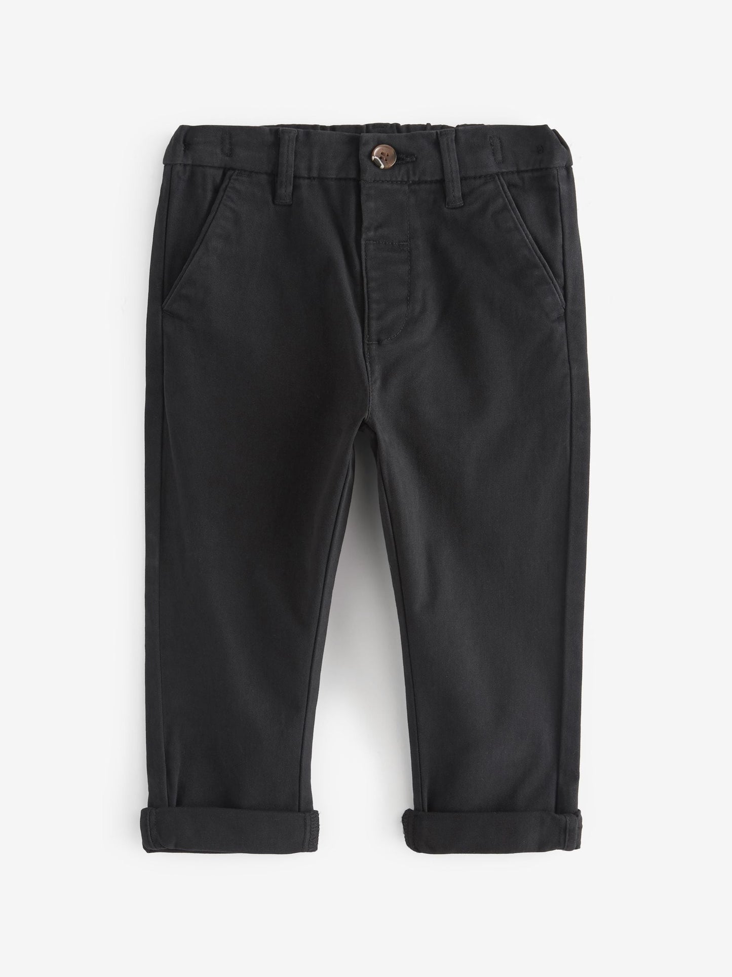 Black Stretch Chino Trousers (3mths-7yrs) image 1