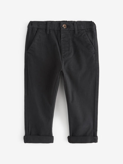 Black Stretch Chino Trousers (3mths-7yrs) image 1