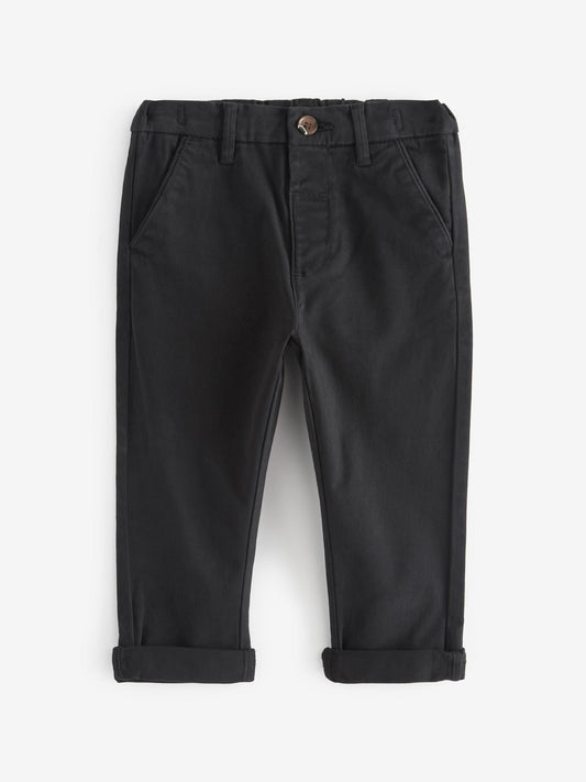Black Stretch Chino Trousers (3mths-7yrs) image 1
