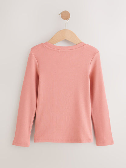 Dsiney Kidz - Pink Long Sleeve Ribbed Top (3-16yrs) image 5