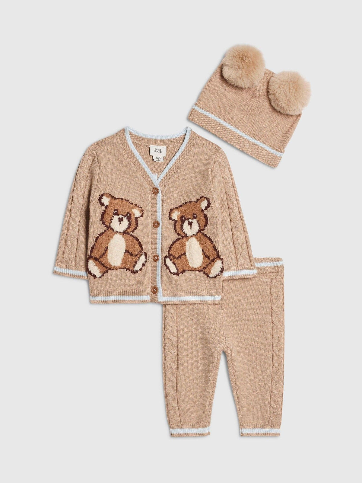 Dsiney Kidz - River Island Brown Born to be Awesome Cardigan & Leggings Set image 1