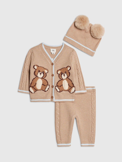 Dsiney Kidz - River Island Brown Born to be Awesome Cardigan & Leggings Set image 1