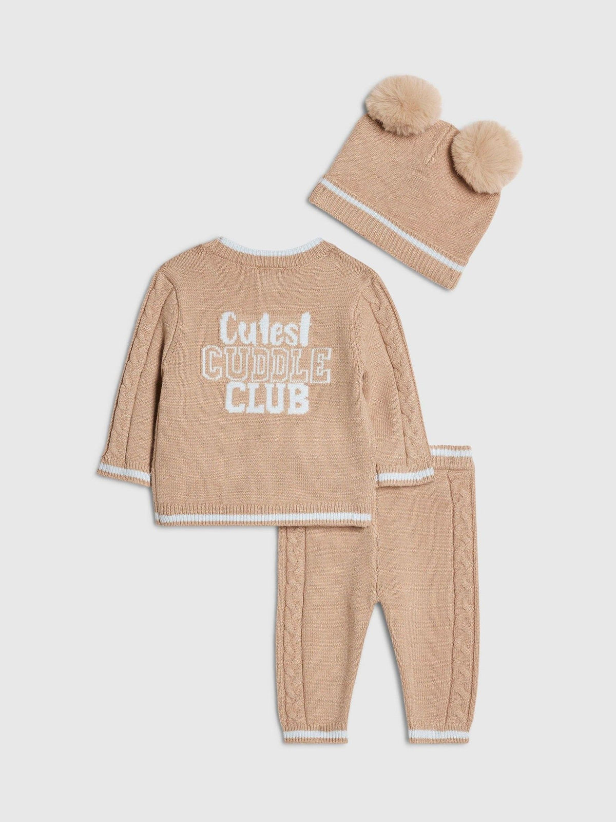 Dsiney Kidz - River Island Brown Born to be Awesome Cardigan & Leggings Set image 3