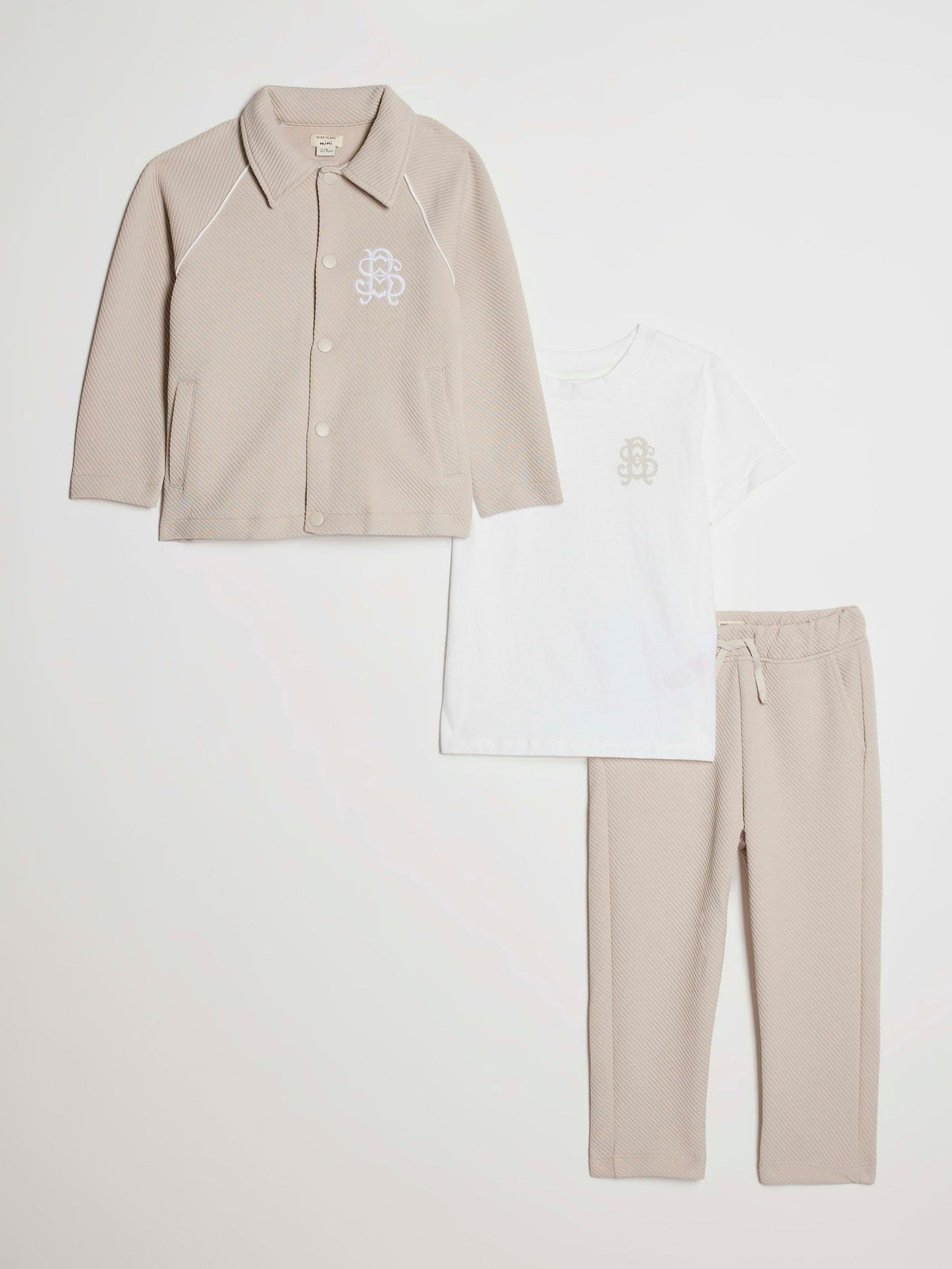 River Island Natural Button Through Jacket & Joggers Set - image 1