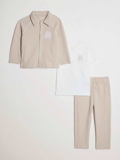 River Island Natural Button Through Jacket & Joggers Set - image 1