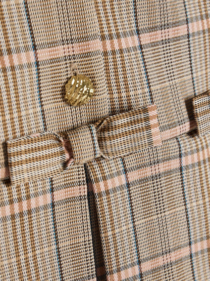 Dsiney Kidz - River Island Brown Checked Bow Hem Pleated Dress image 4
