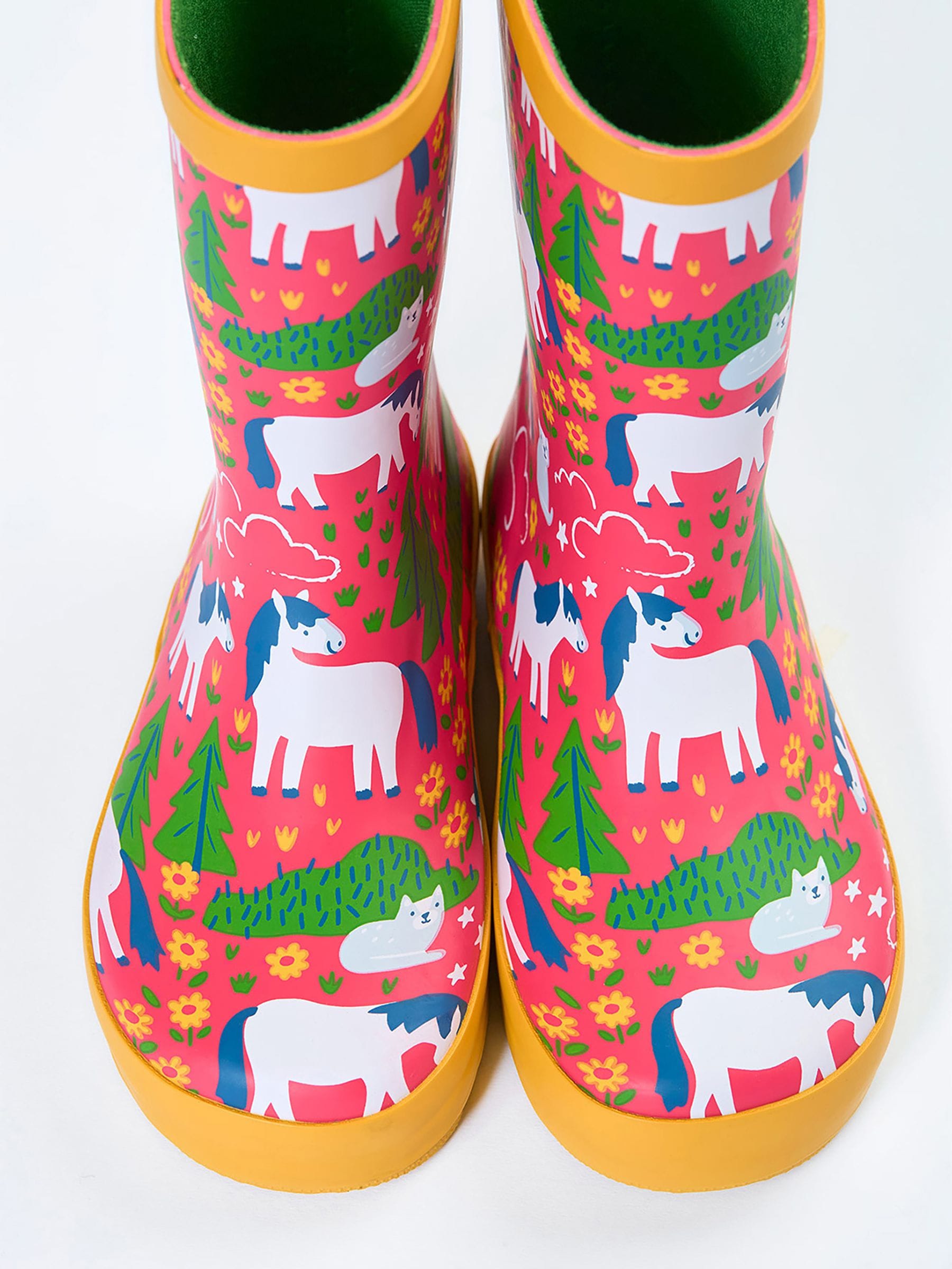 Frugi Pink Puddle Buster Wellington Boots image 2
