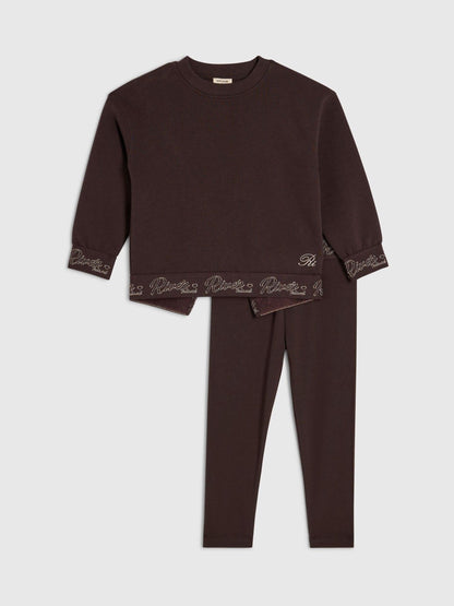 River Island Brown Waistband Sweatshirt & Leggings Set - image 1