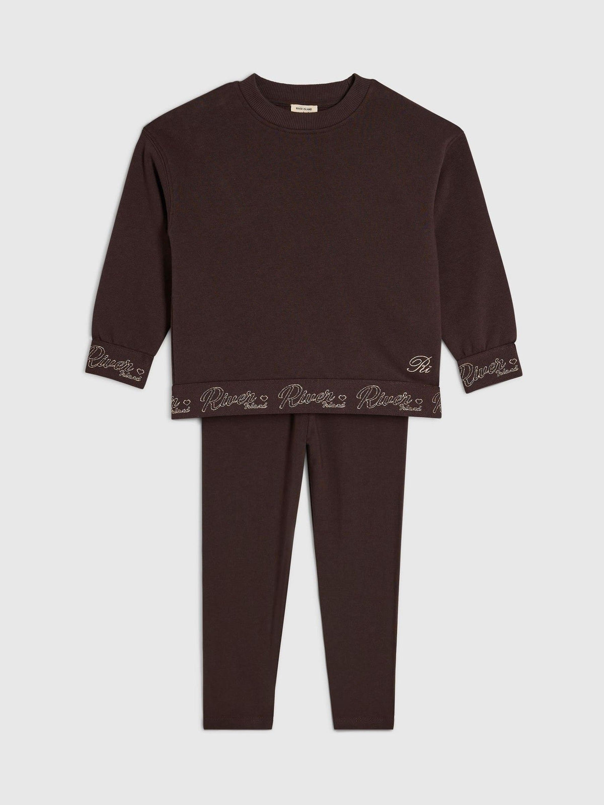 River Island Brown Waistband Sweatshirt & Leggings Set - image 3