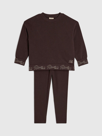 River Island Brown Waistband Sweatshirt & Leggings Set - image 3