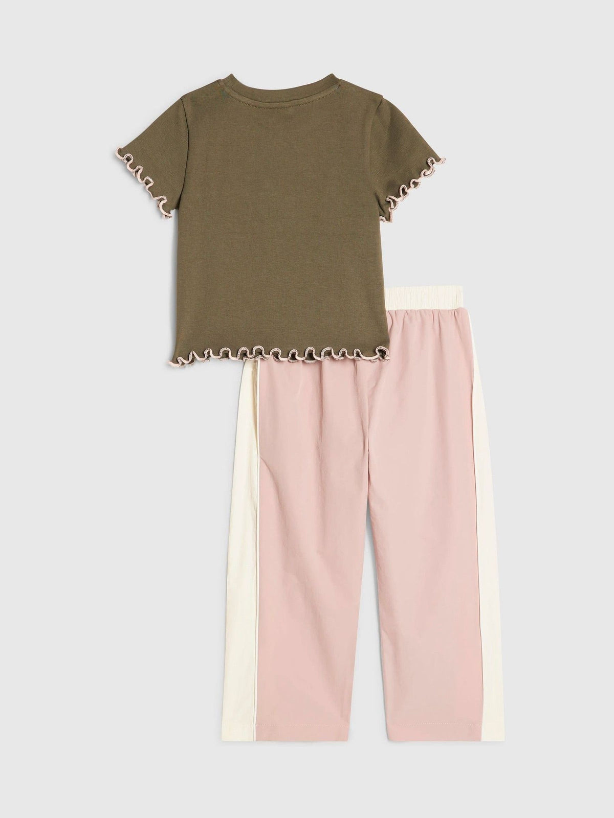 River Island Green Ribbed T-Shirt & Joggers Set - image 3