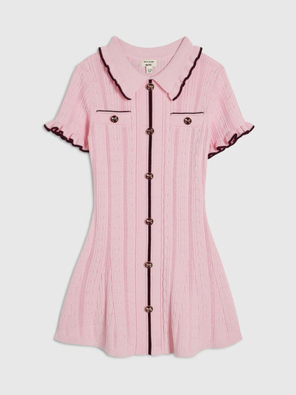 Dsiney Kidz - River Island Pink Flippy Knitted Dress image 1