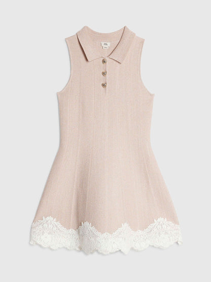 Dsiney Kidz - River Island Pink Lace Hem Flippy Dress image 1