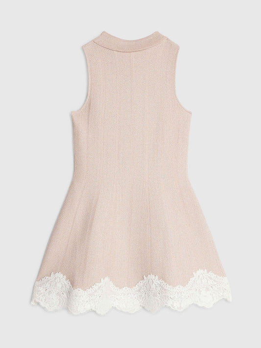 Dsiney Kidz - River Island Pink Lace Hem Flippy Dress image 2