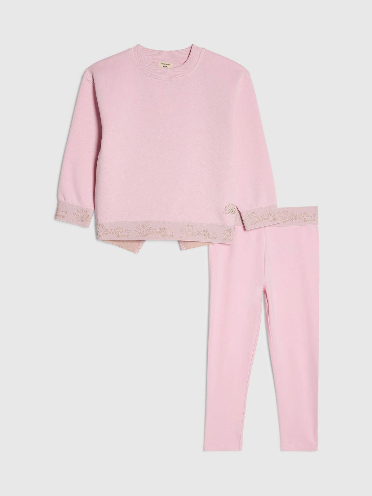 River Island Pink Waistband Sweatshirt & Leggings Set - image 1