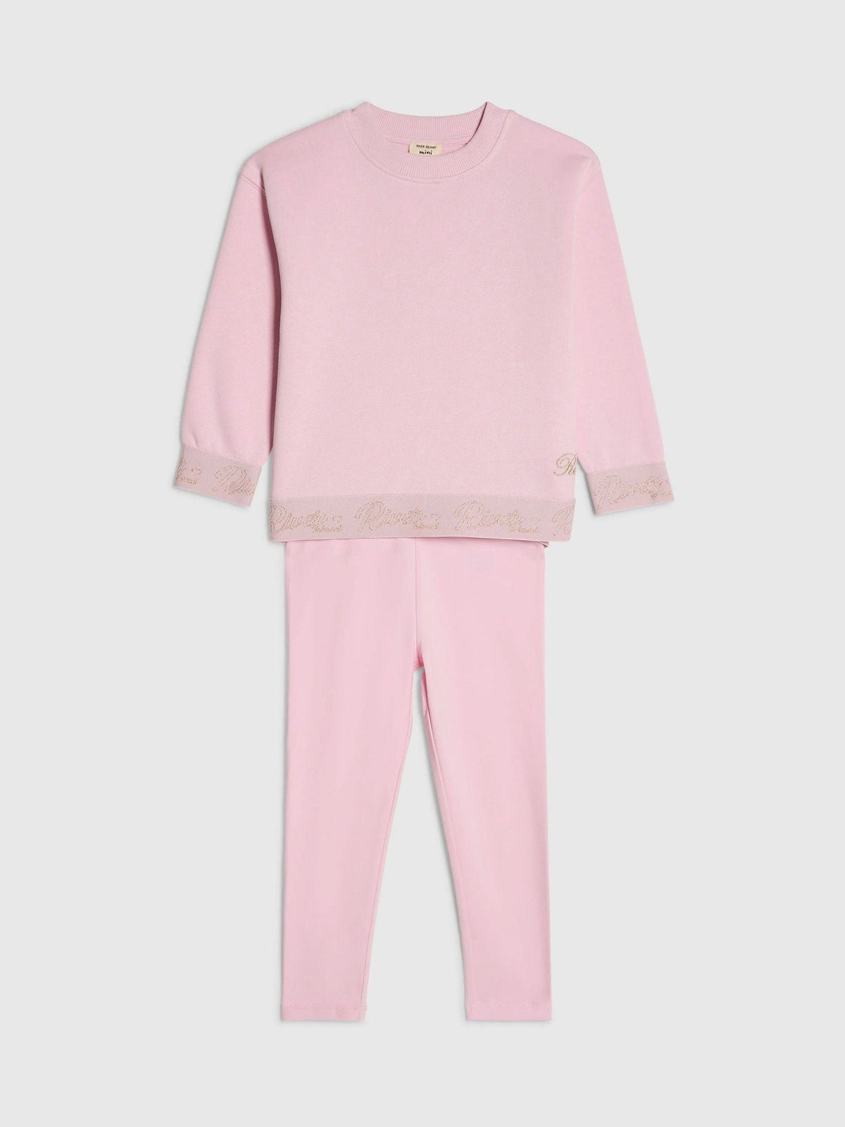 River Island Pink Waistband Sweatshirt & Leggings Set - image 3